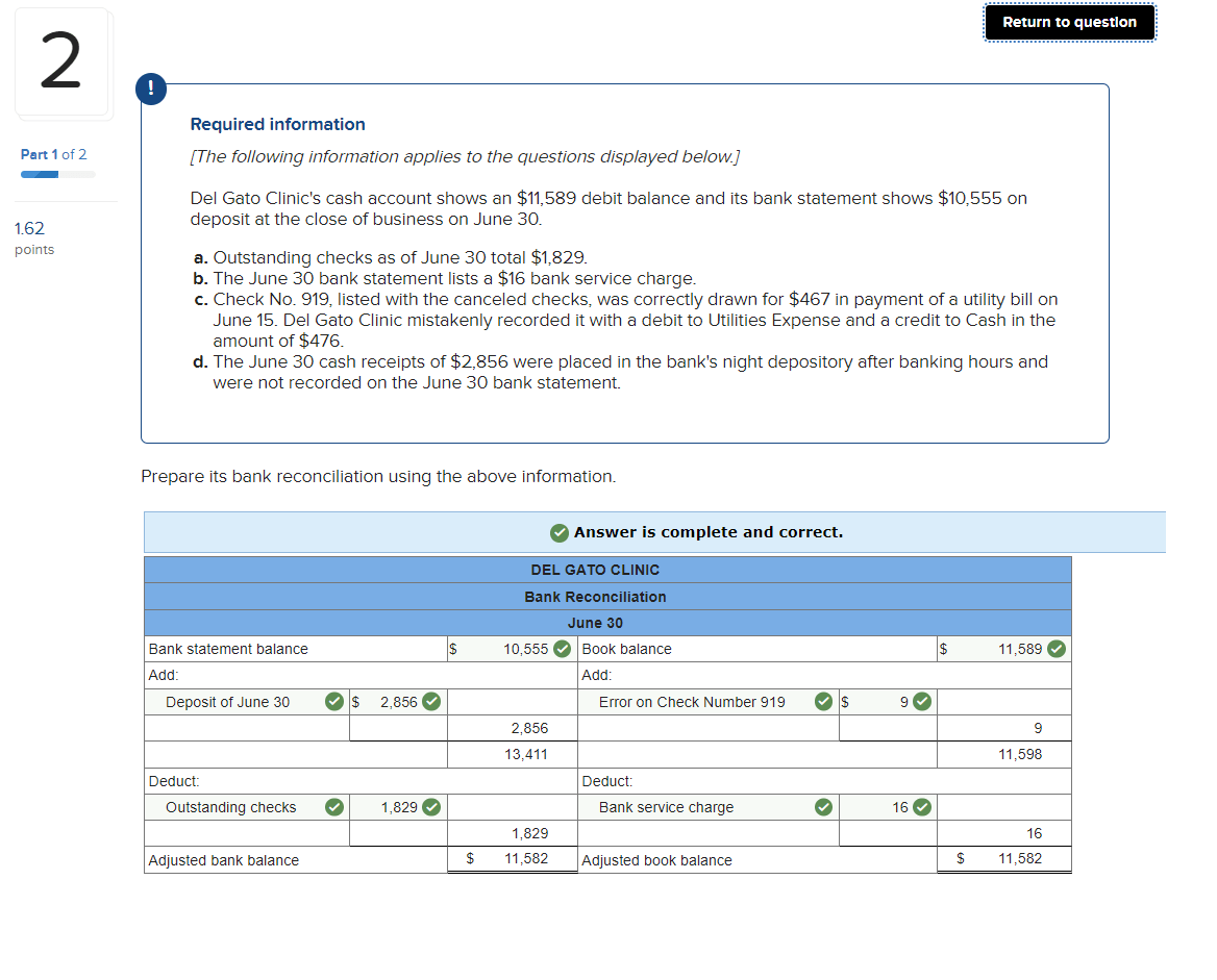 Del gato clinic bank reconciliation