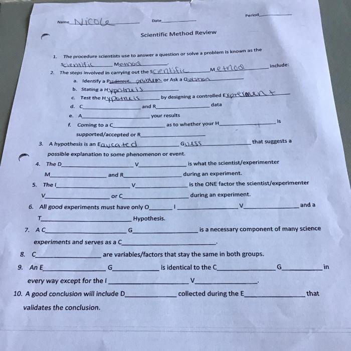 Famous examples of the scientific method in ecology answer key