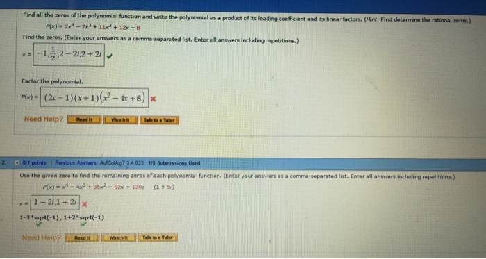 Zeros function polynomial zero rational theorem finding using find polynomials functions factoring math choose board chemistry tutor organic precalculus synthetic